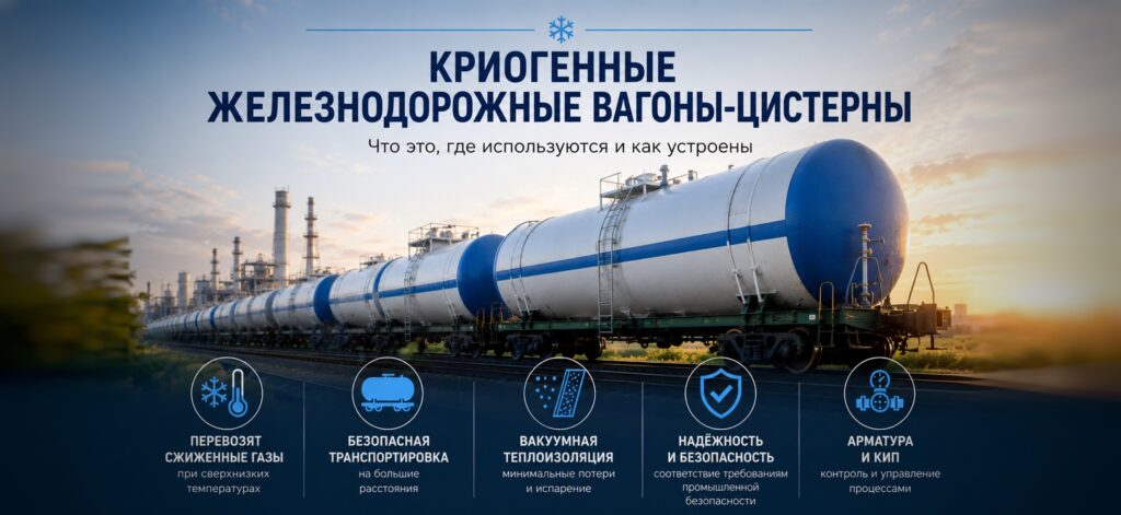 Криогенные железнодорожные вагоны-цистерны часто воспринимаются как единый объект обслуживания. На практике это не так. Вагон-цистерна состоит из двух принципиально разных систем: